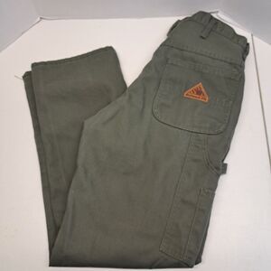 Bulwark FR Pants Men’s Size 36 Green Fire  Resistant Carpenter Straight CA22753